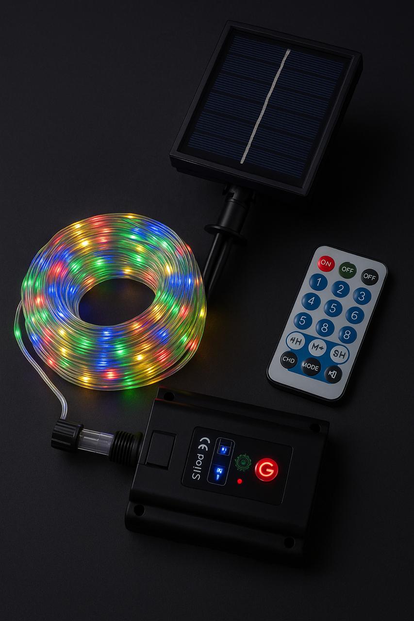 Luz Navidad 50m Panel Solar Control