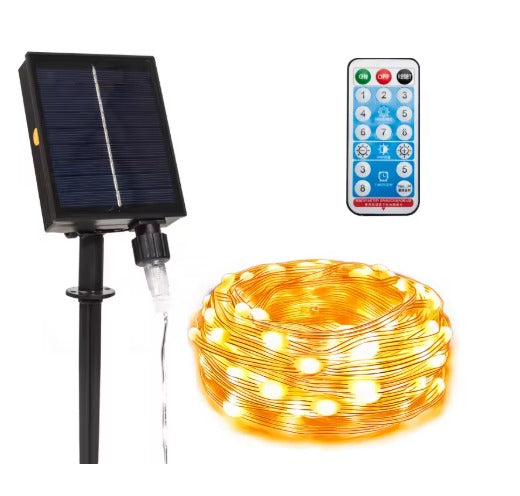 Luz Navidad 50m Panel Solar Control
