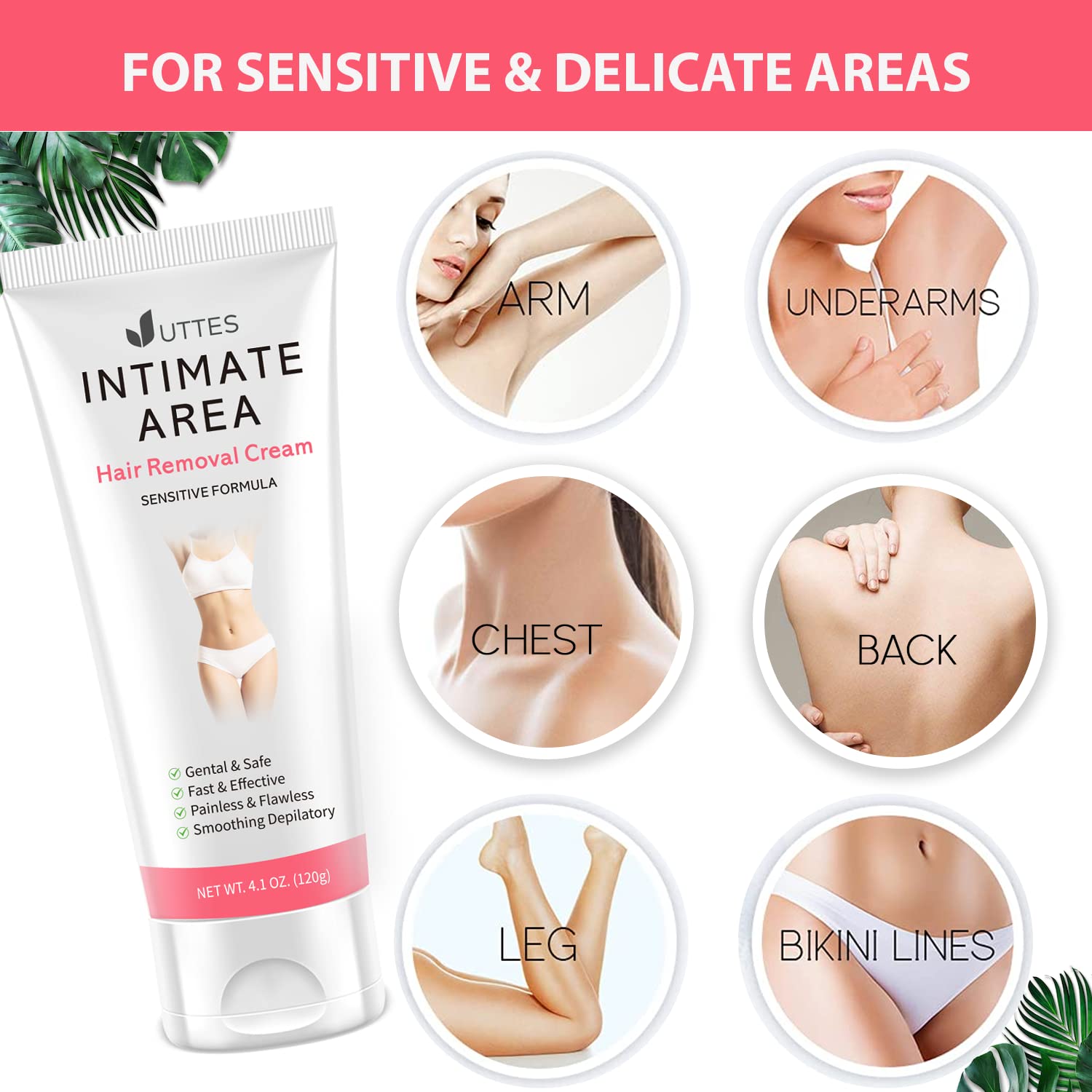 UTTSE Intimate Area Hair Removal Cream 4.1 OZ