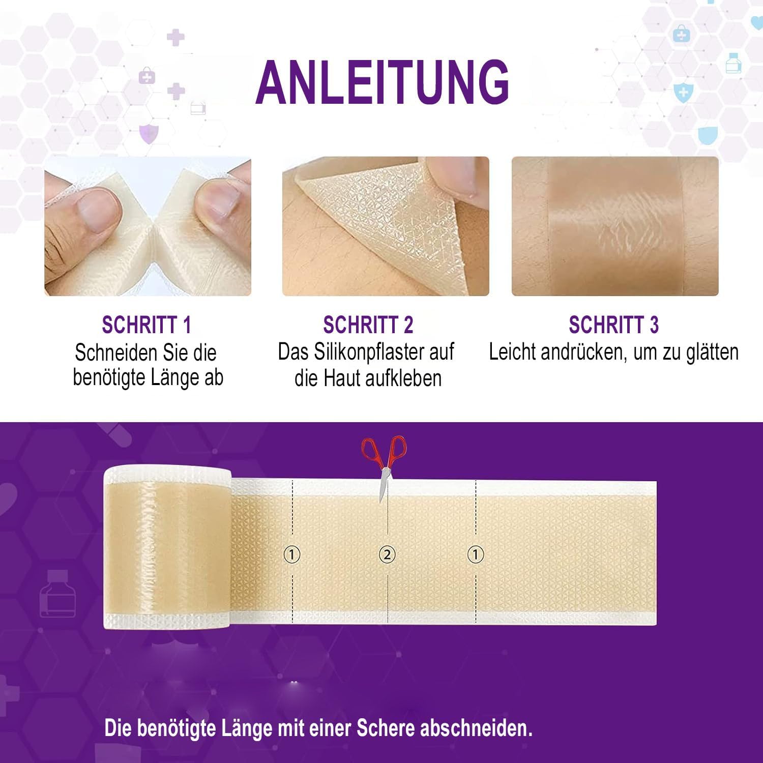 Kelinul Hojas de Silicona para Cicatrices