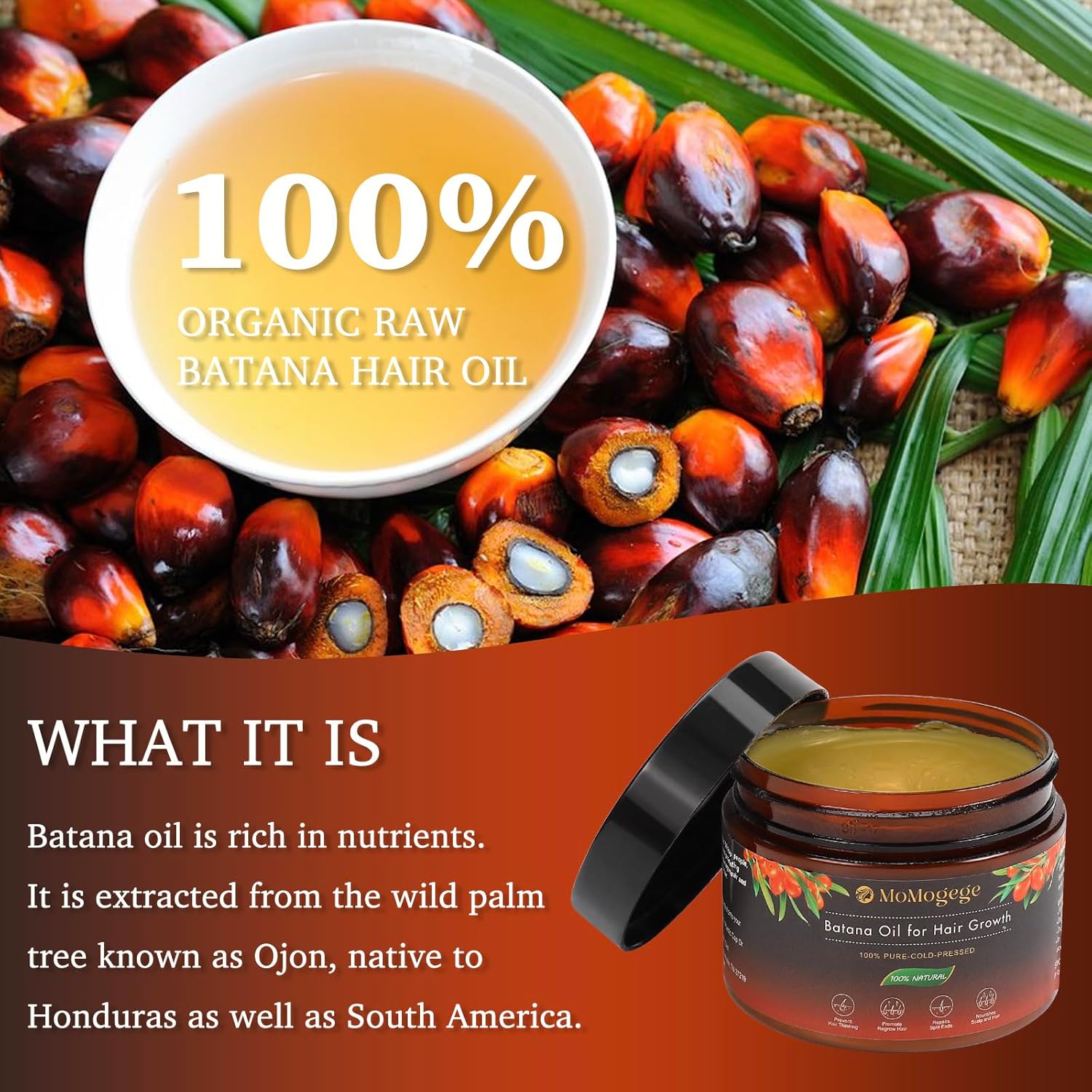 Organic Batana Oil For Hair Growth  4.2 OZ