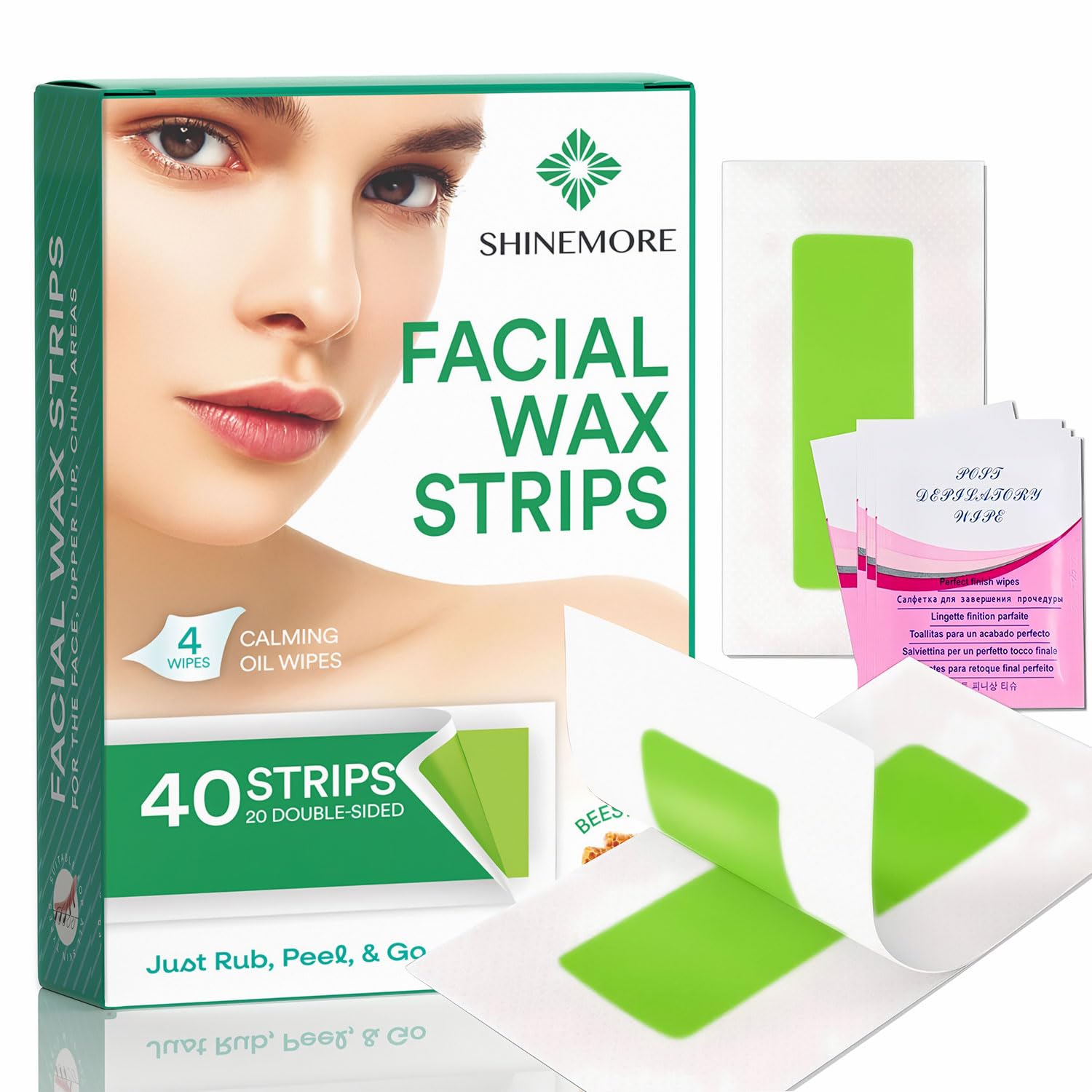 SHINEMORE Facial Wax Strips 40PCS