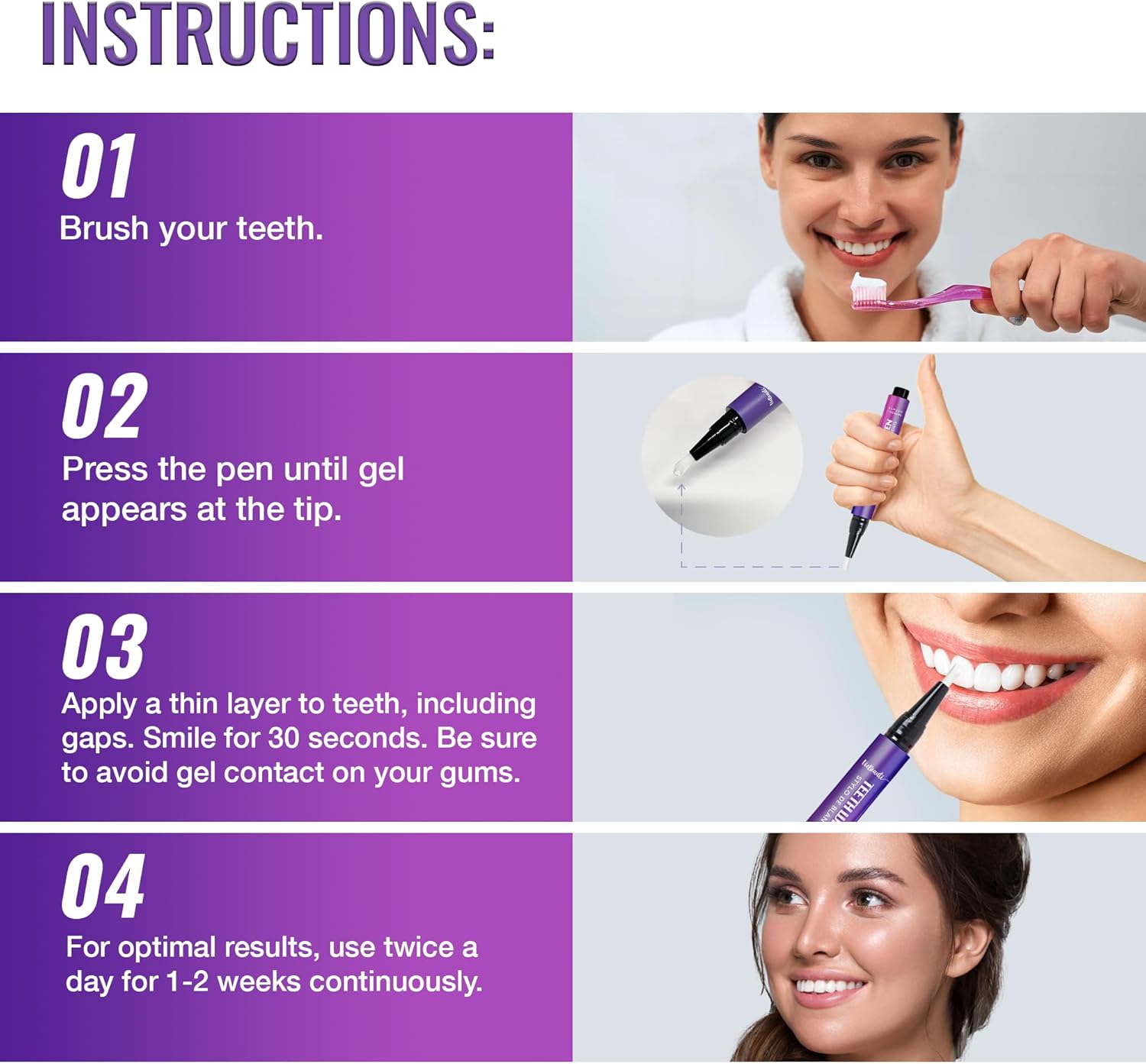 Viebeauti Teeth Whitening Pen Gel-2pcs