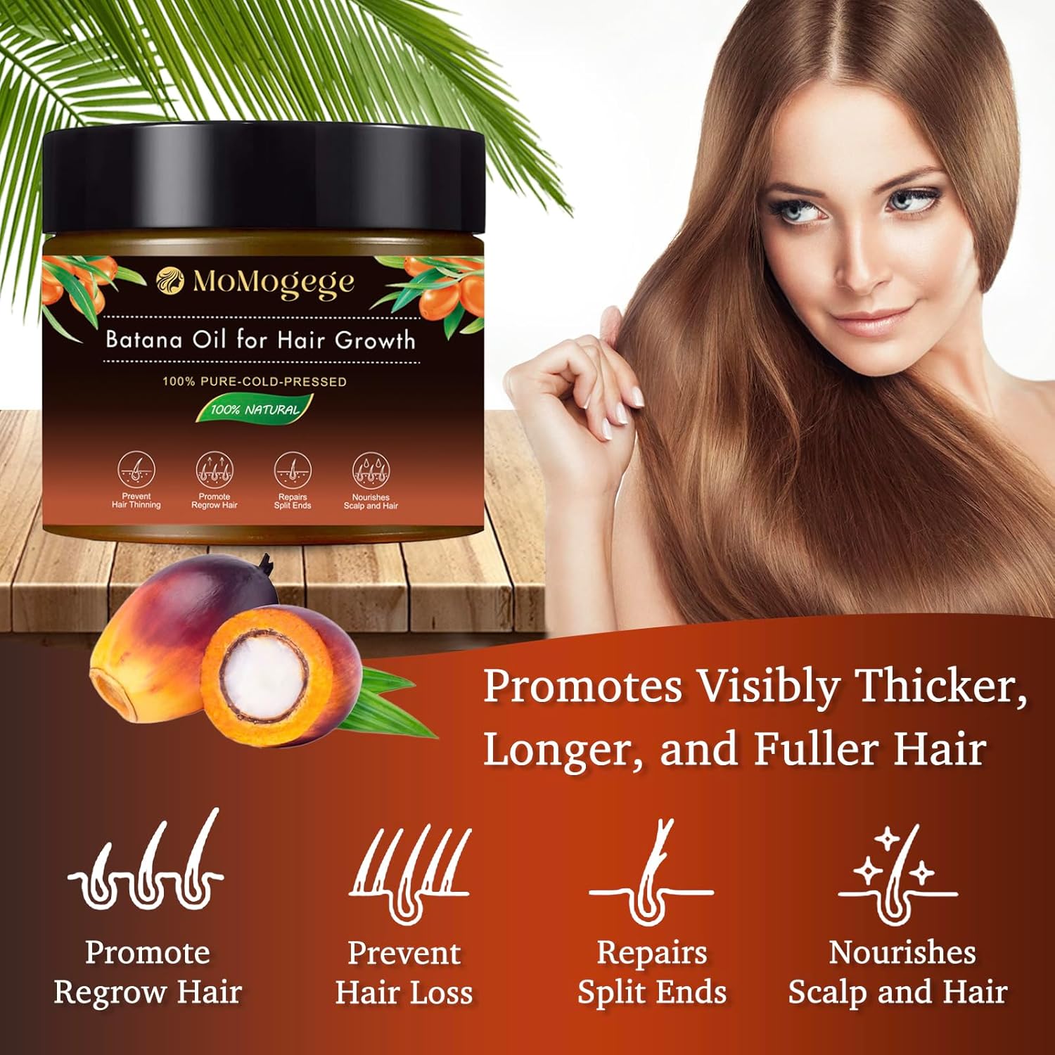 Organic Batana Oil For Hair Growth  4.2 OZ