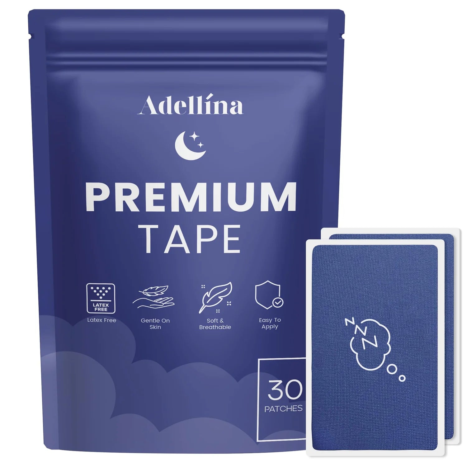 Adellina Dream Mouth Sleep Tape — Premium Soft Micropore, Large