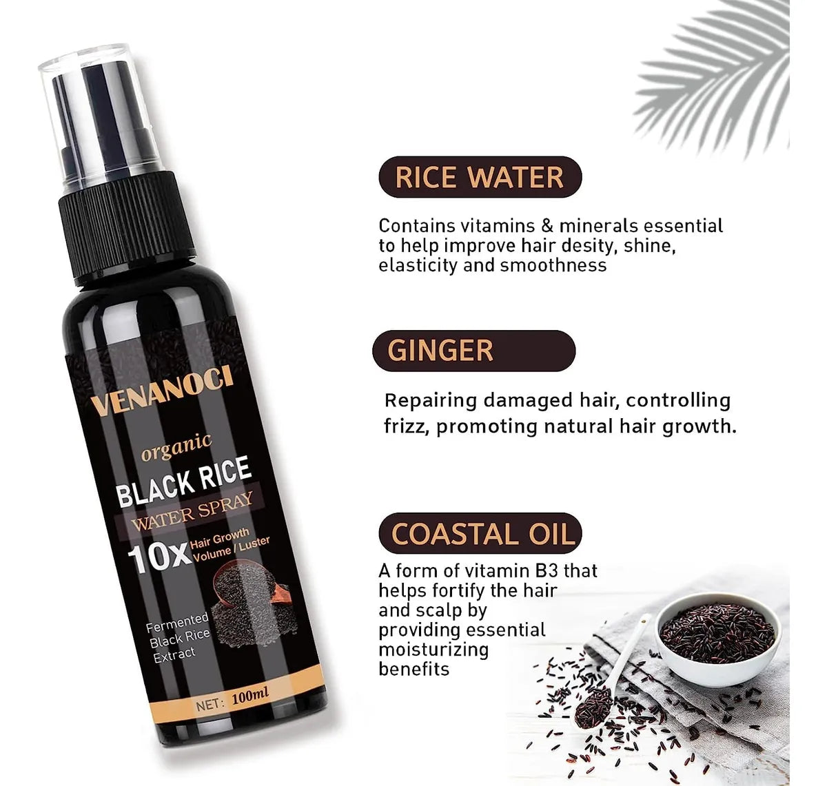 Sérum Para El Crecimiento Del Cabello Olivita Vegan Rice Wat