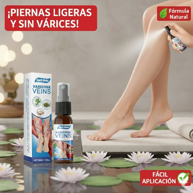 Spray Adiós Venas para Varices y Arañitas | Alivio de Piernas Pesadas, Refrescante y de Absorción Rápida